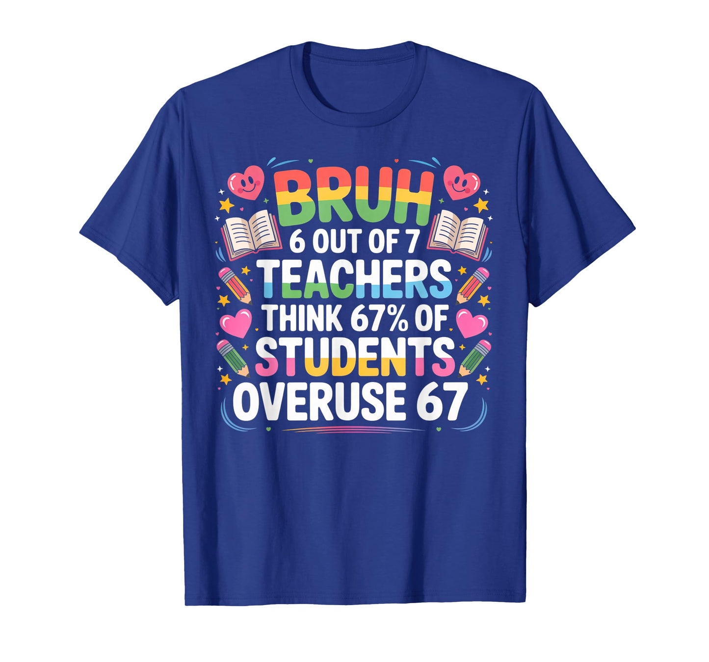 6 Out of 7 Teachers Think 67% of Students Overuse 67 Meme T-Shirt