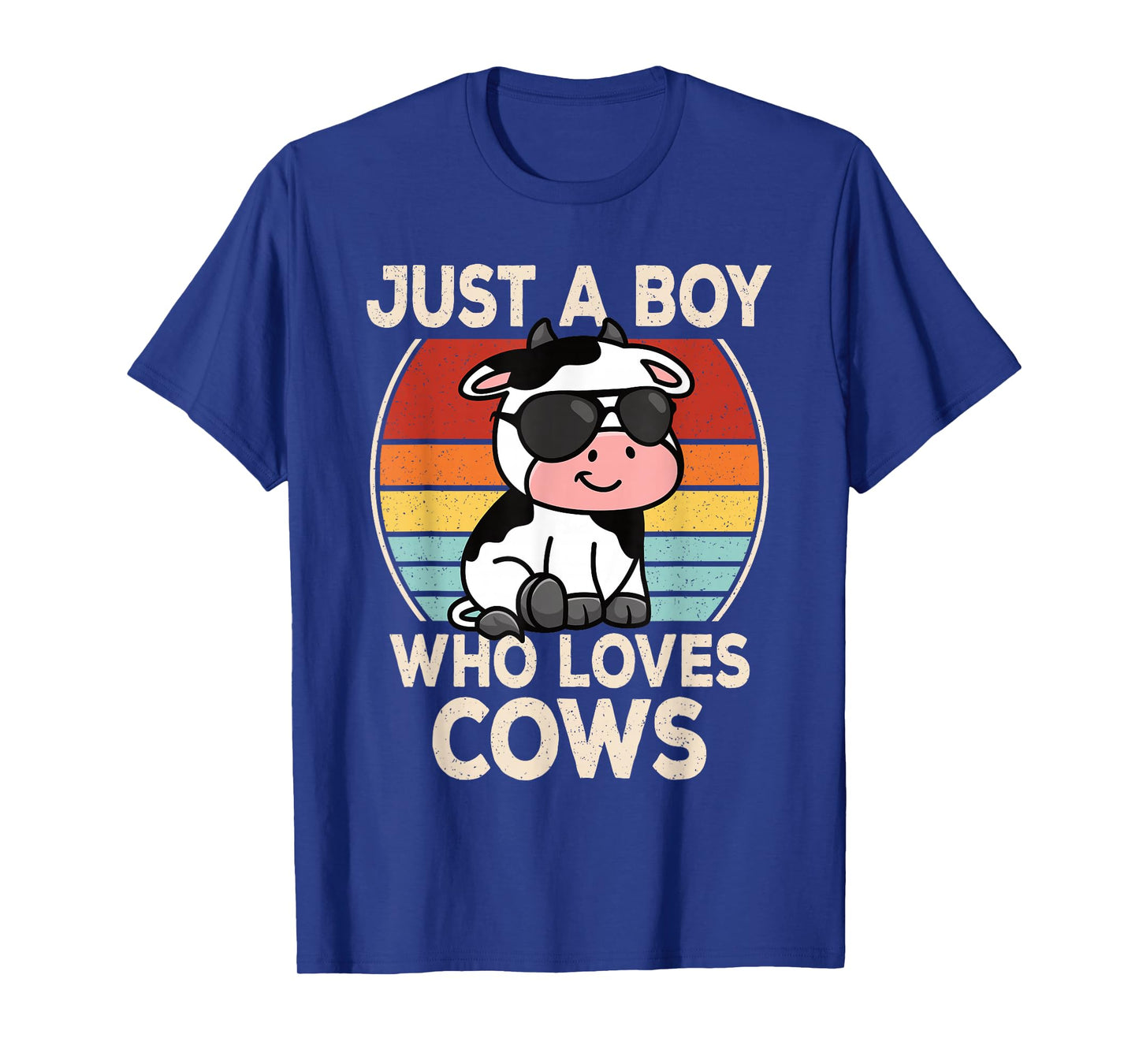 Just A Boy Who Loves Cows Retro Cow Boys Kids T-Shirt