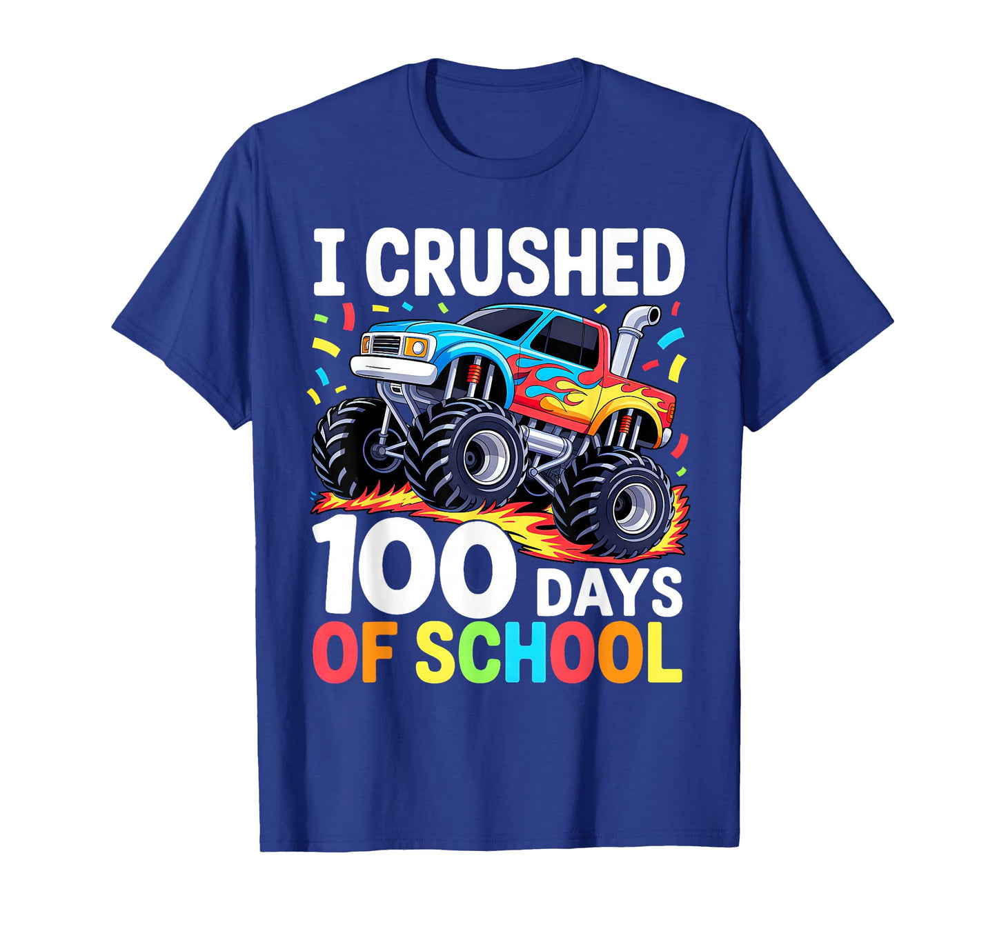 100 Days of School Monster Truck 100th Day of School Boys T-Shirt