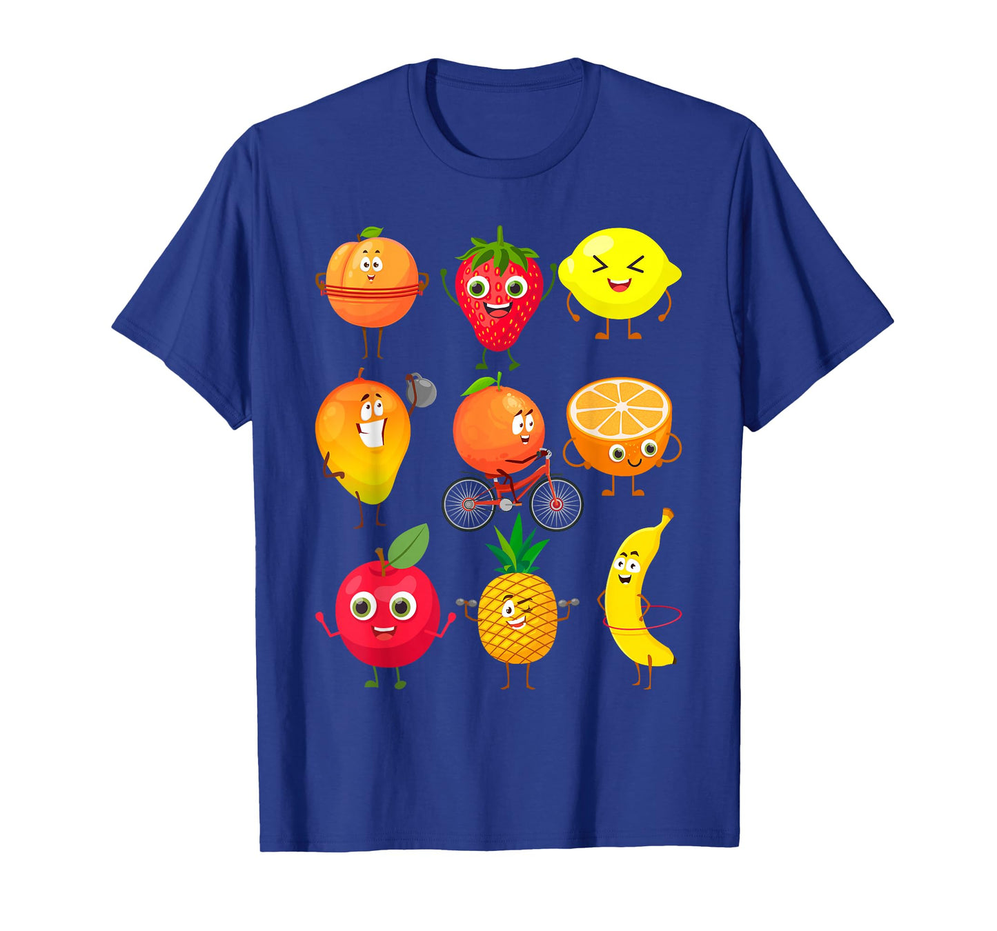 Funny Fruits Collage Fruit and Vegetables T-Shirt
