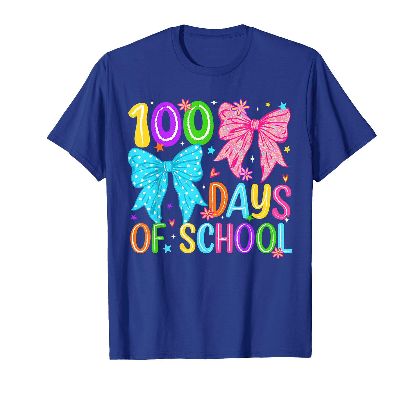 100th Day of School 100 Days Coquette Bow Teacher Girl Women T-Shirt