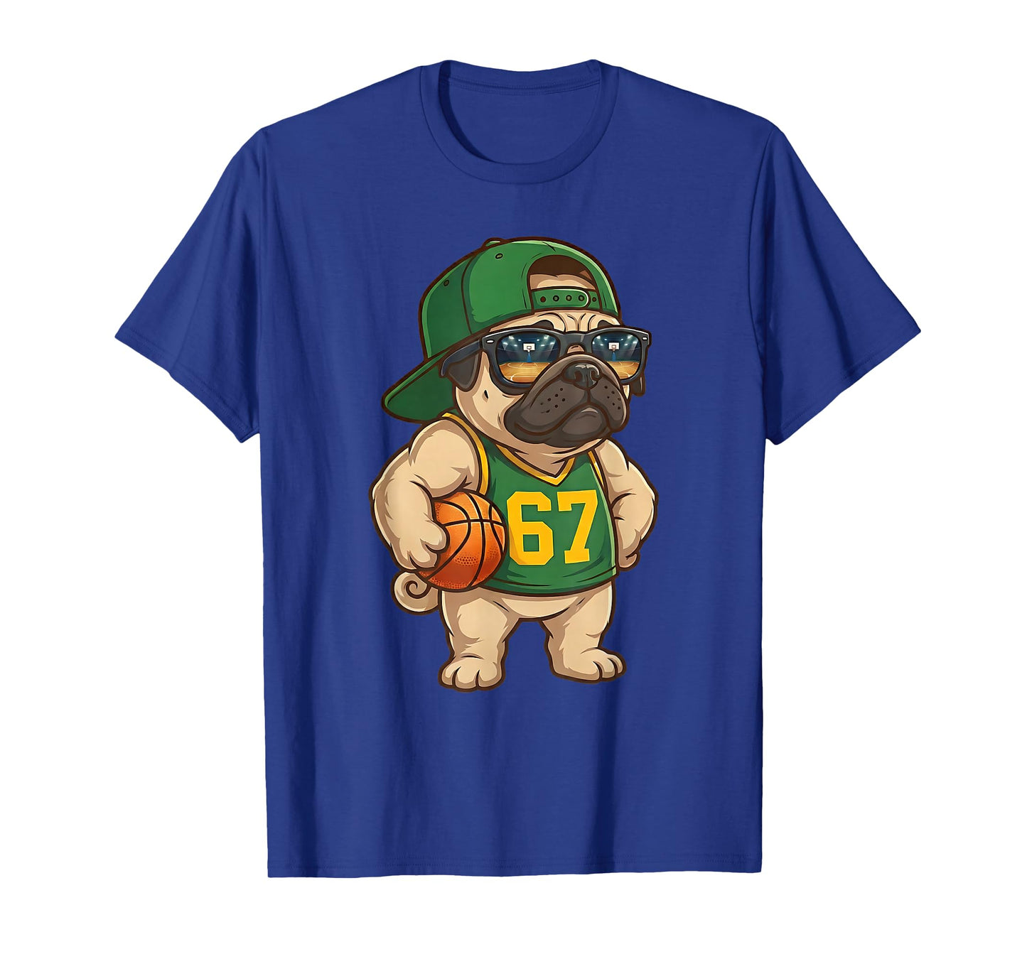 Pug Basketball Dog 67 Gen Alpha Slang Sports Men Boys Kids T-Shirt