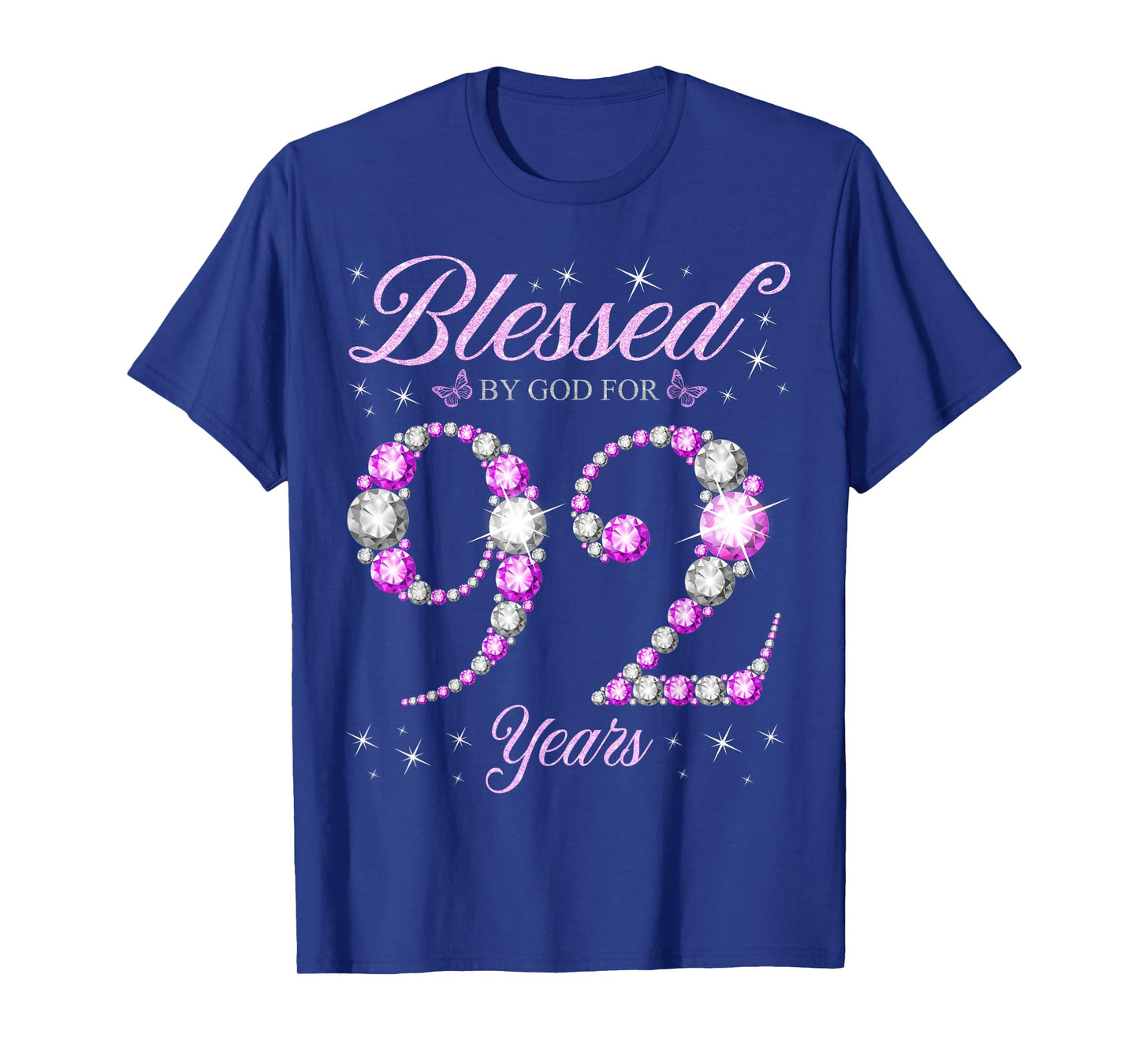 Blessed By God For 92 Years Old 92nd Birthday B-Day Party T-Shirt