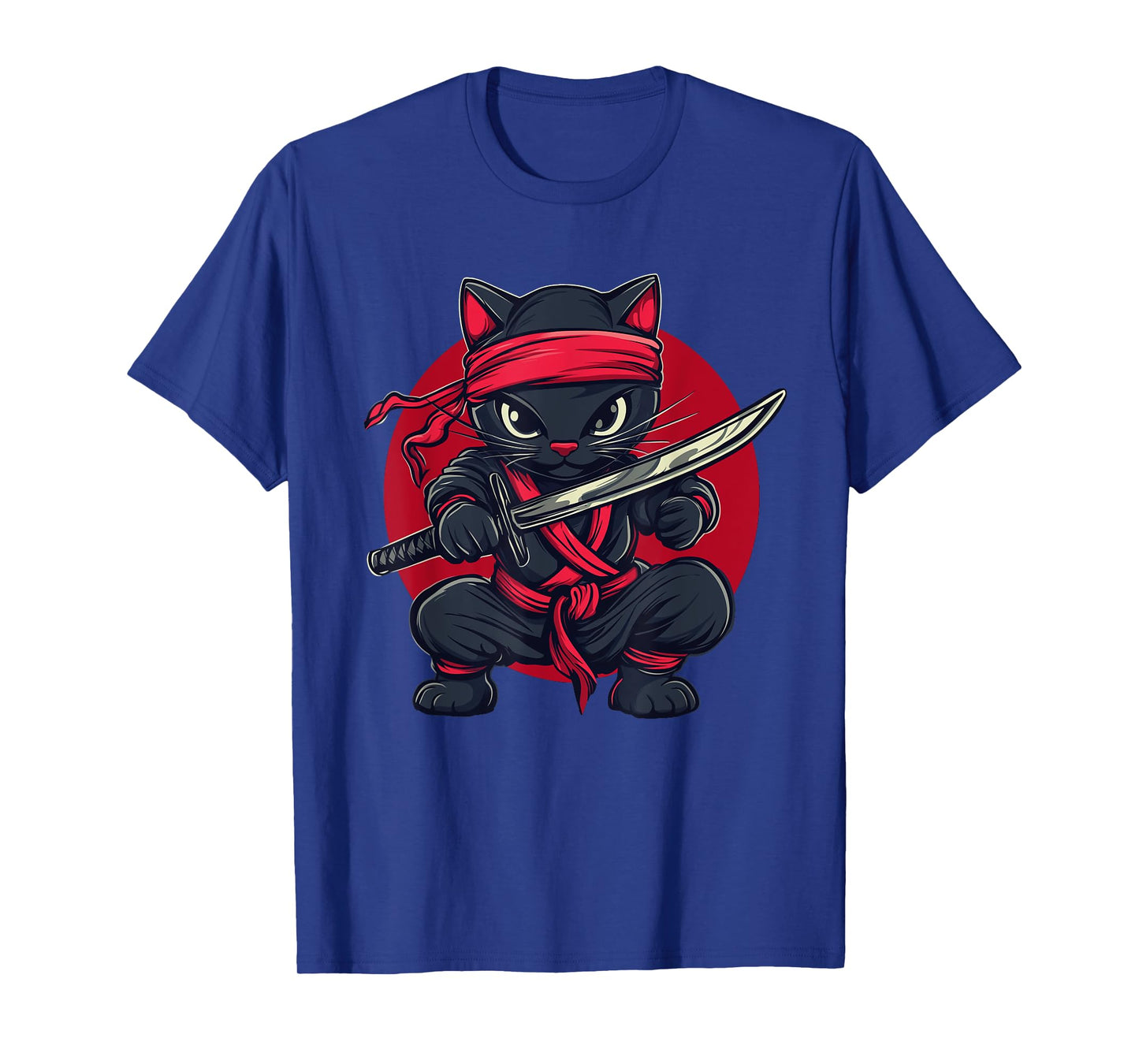 Cat Ninja Samurai Japan Japanese Flag Kawaii Funny Graphic Men Women Kids T-Shirt