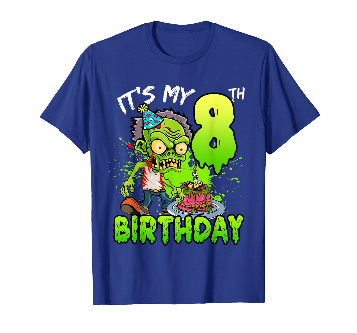 It's My 8th Birthday Zombie Lover 8 Year Old Boys Girls T-Shirt