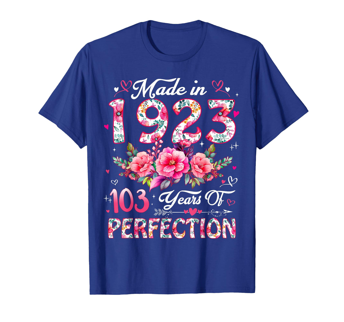 103 Year Old Made in 1923 Floral 103rd Birthday Women T-Shirt
