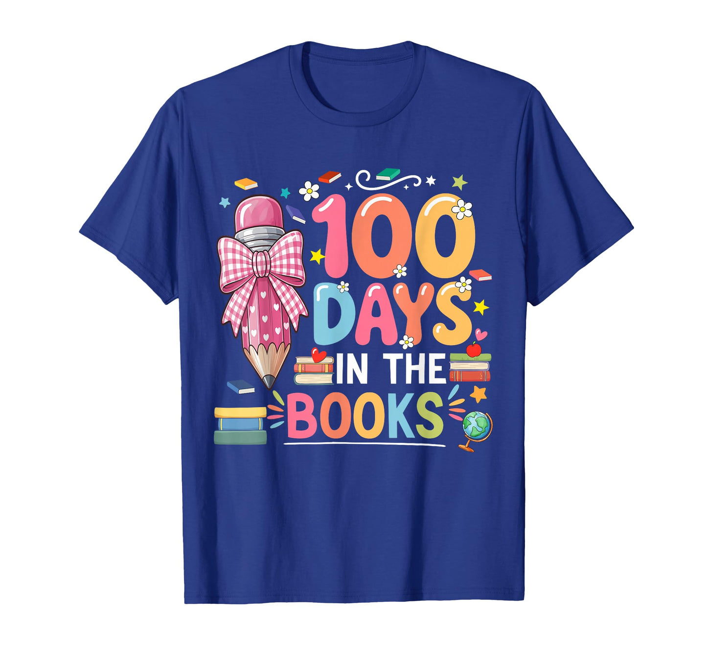 100th Day of School Teacher Floral 100 Days in The Books T-Shirt
