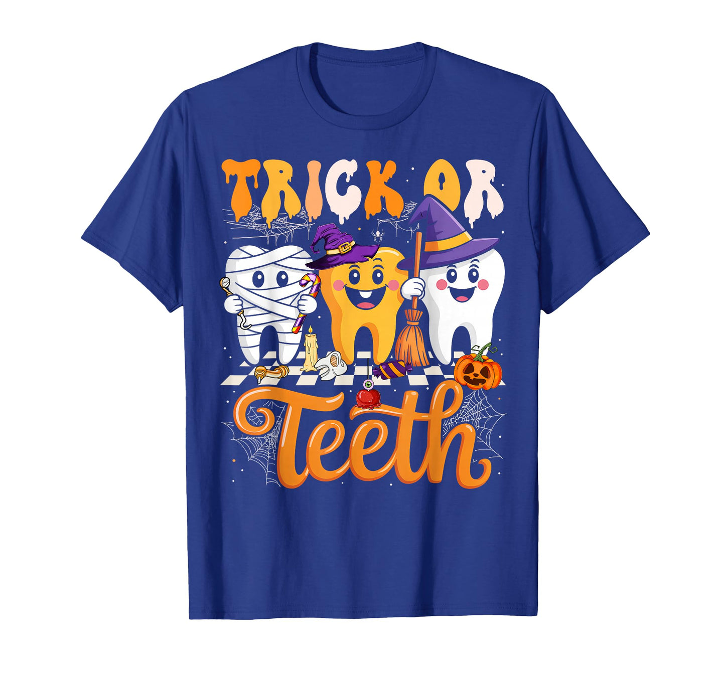 Trick Or Teeth Halloween Dental Crew Dentist Boys Girls Kids T-Shirt
