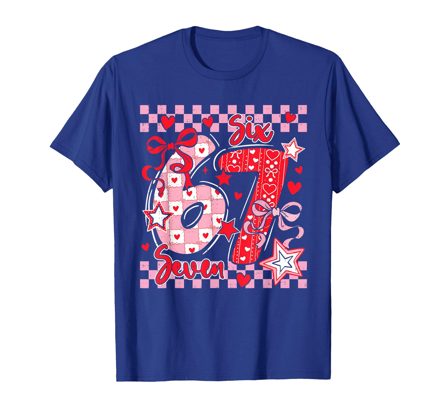 Six Seven 6 7 Meme 67 Bow Valentines Day GirlsTeens Youth T-Shirt