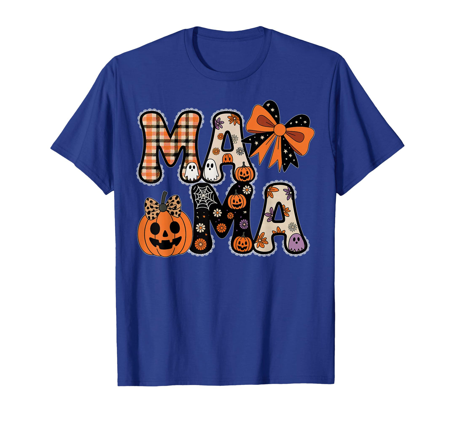 Mama Pumpkin Fall Coquette Lace Bow Thanksgiving Mom Women T-Shirt