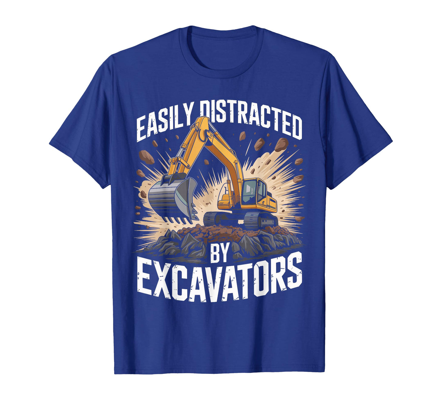 Easily Distracted by Excavators Construction Worker Mechanic T-Shirt