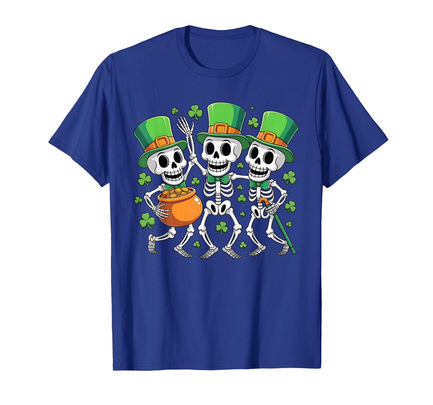 Skeleton Leperchaun Funny Skeleton Dancing St Patricks Day T-Shirt