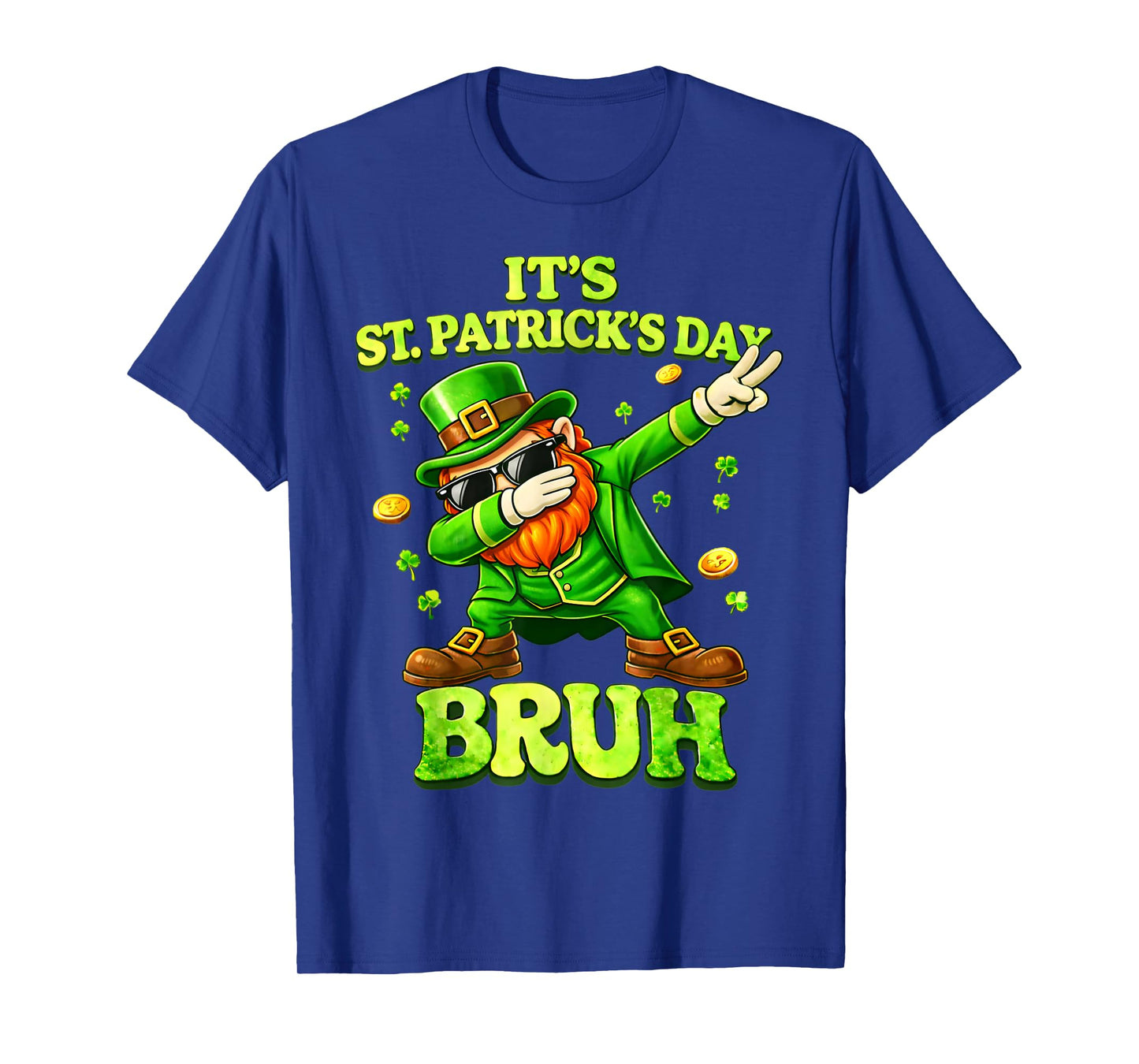 Bruh St Patricks Day Boys Kids Saint Patricks Day Leprechaun T-Shirt