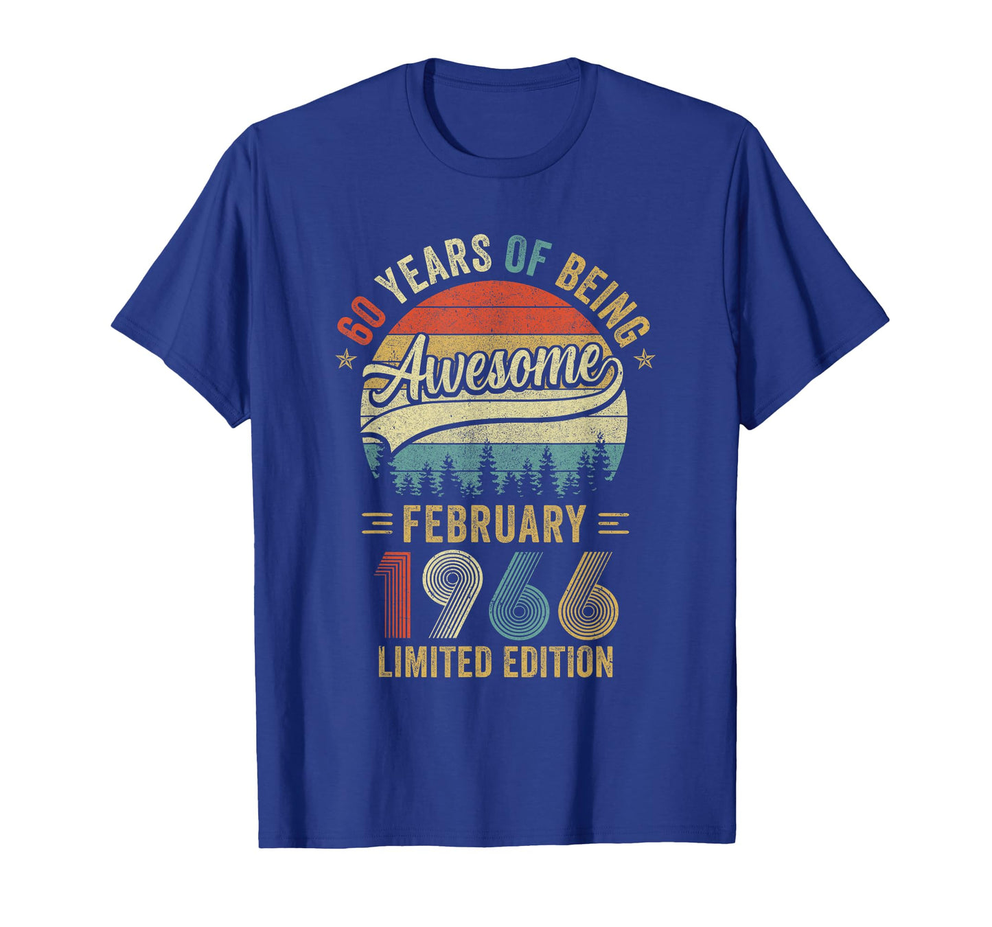 Vintage February 1966 Old 60Th Birthday Men Women T-Shirt