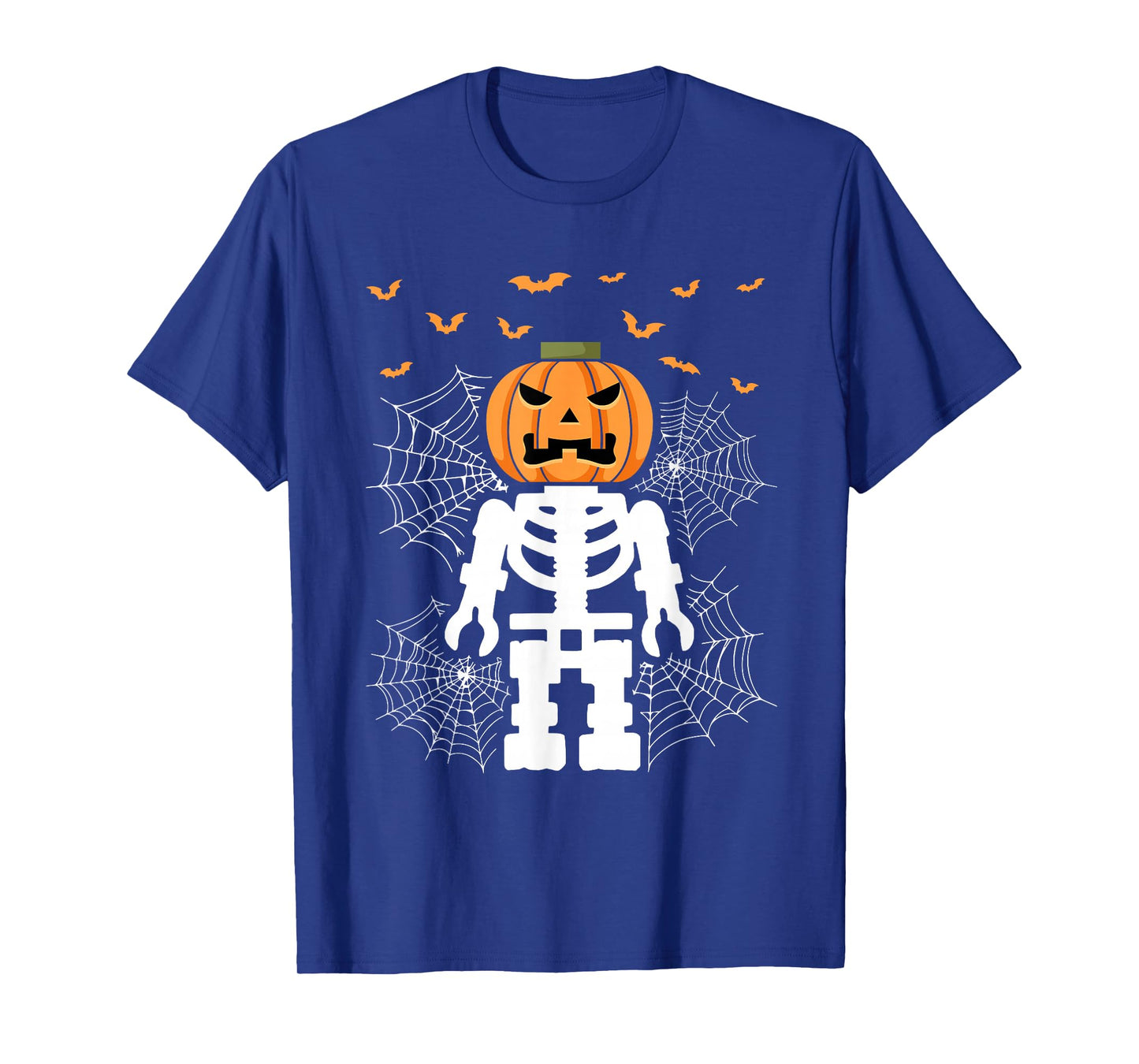 Halloween Skeleton Pumpkin Master Builder Blocks Building T-Shirt