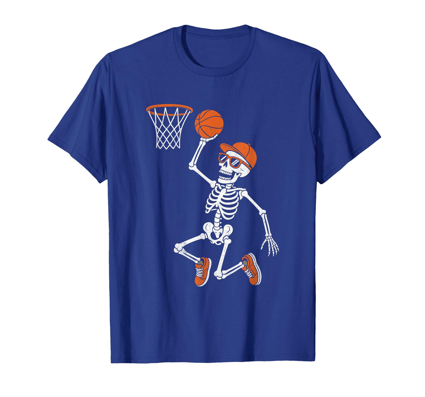 Halloween Skeleton Funny Basketball for Teens Boys Men T-Shirt