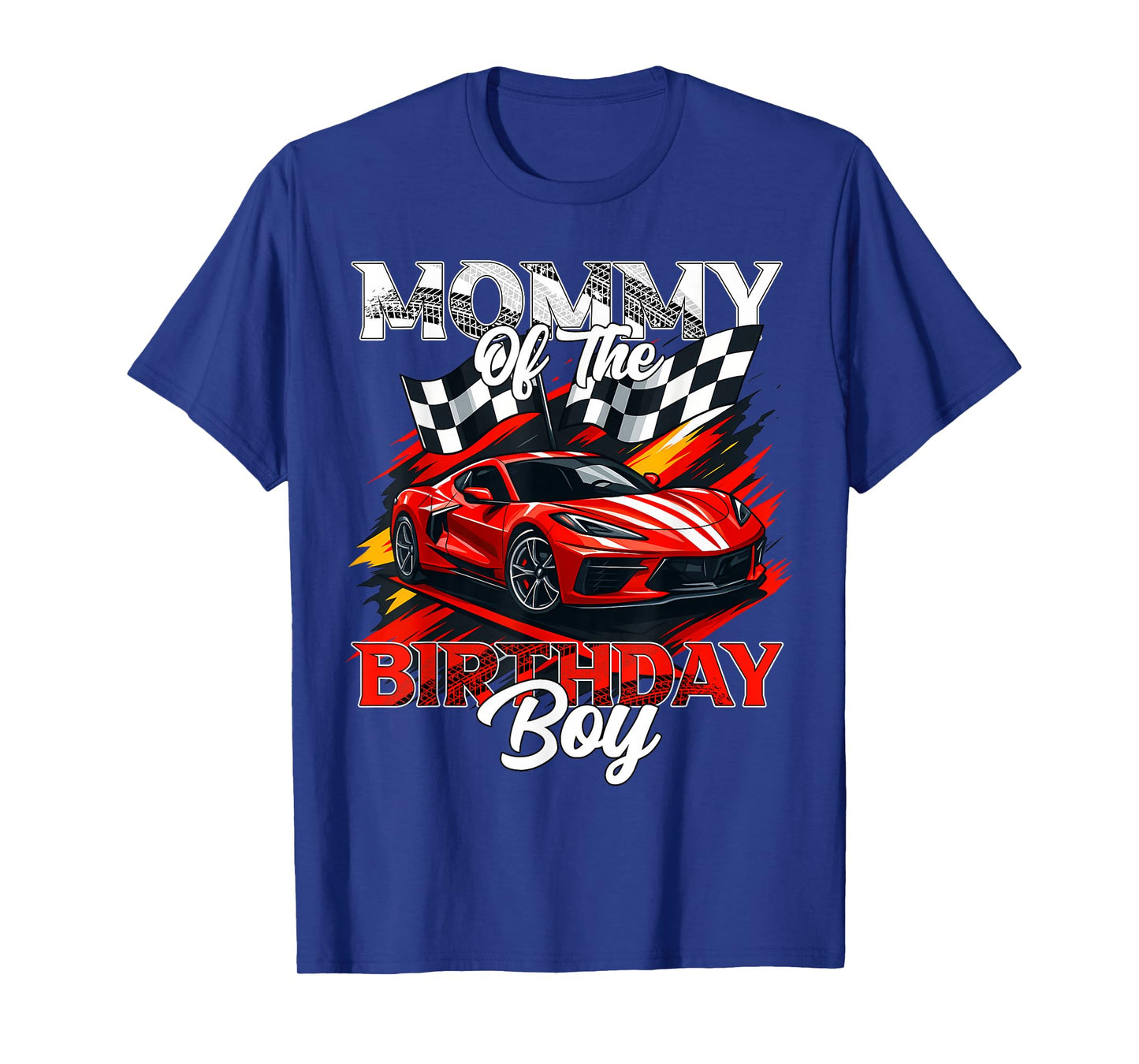 Race Car Mommy of The Birthday Boy Racing Family Pit Crew T-Shirt