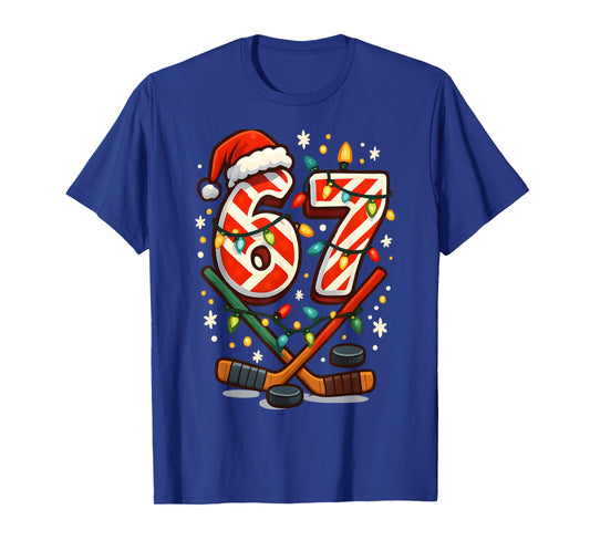 Funny Six Seven Christmas Ice Hockey T-Shirt