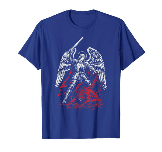St Michael The Archangel Defeats Satan Catholic T-Shirt