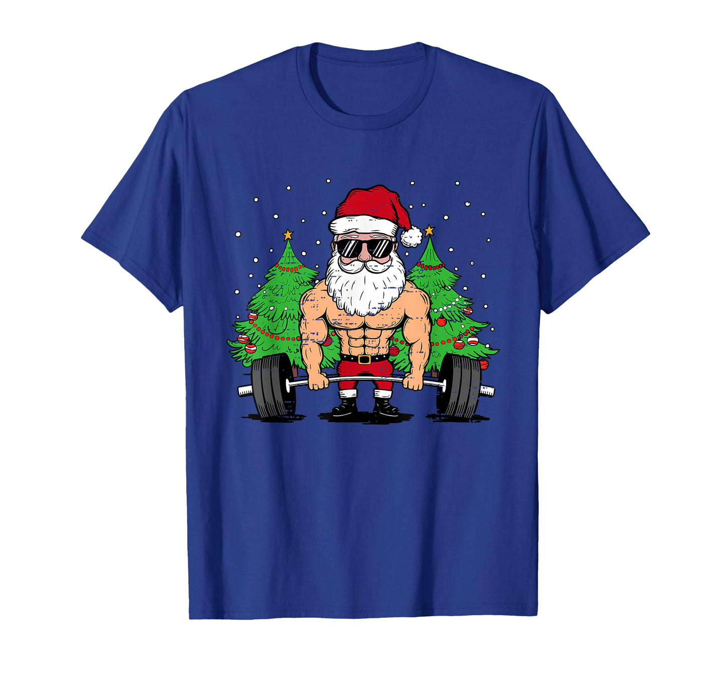 Funny Christmas Santa Deadlift Xmas Weightlift Gym Mens Boys T-Shirt