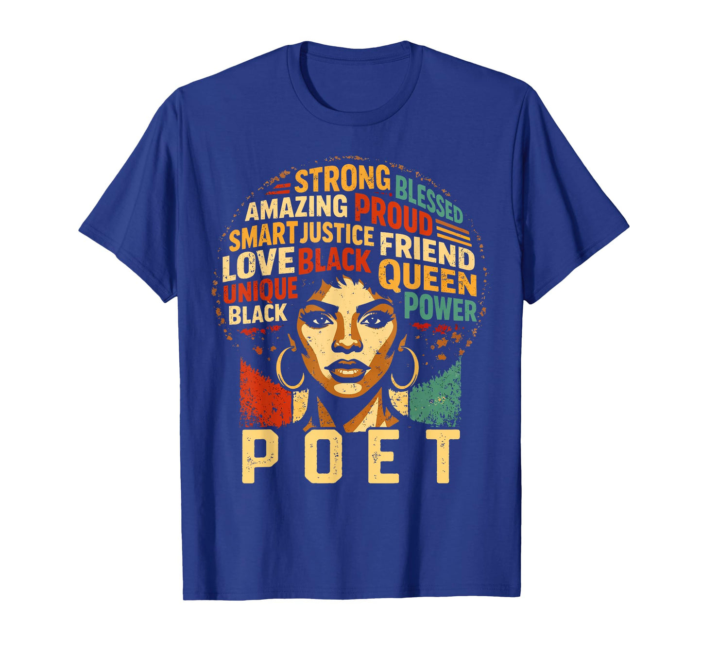 Poet Black History Month Powerful Black Pride Art Design T-Shirt