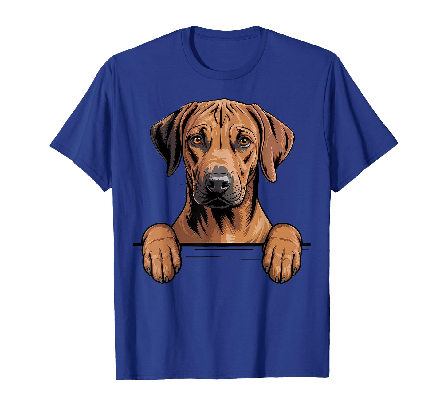 Rhodesian Ridgeback Funny Peeking Pocket Puppy Dog Lover T-Shirt