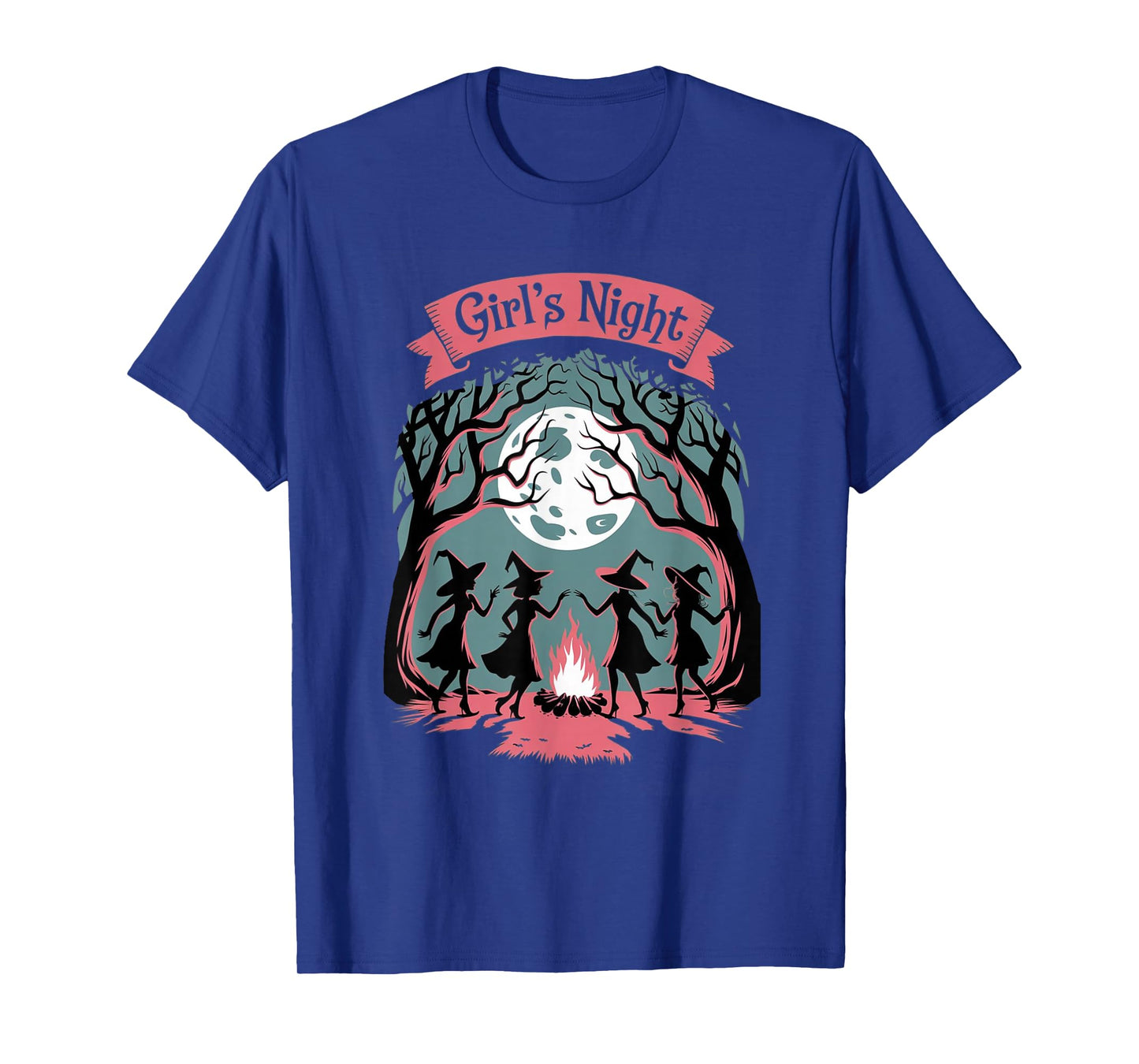 Girl's Night Witch Coven Halloween motif Spooky Fun banner T-Shirt
