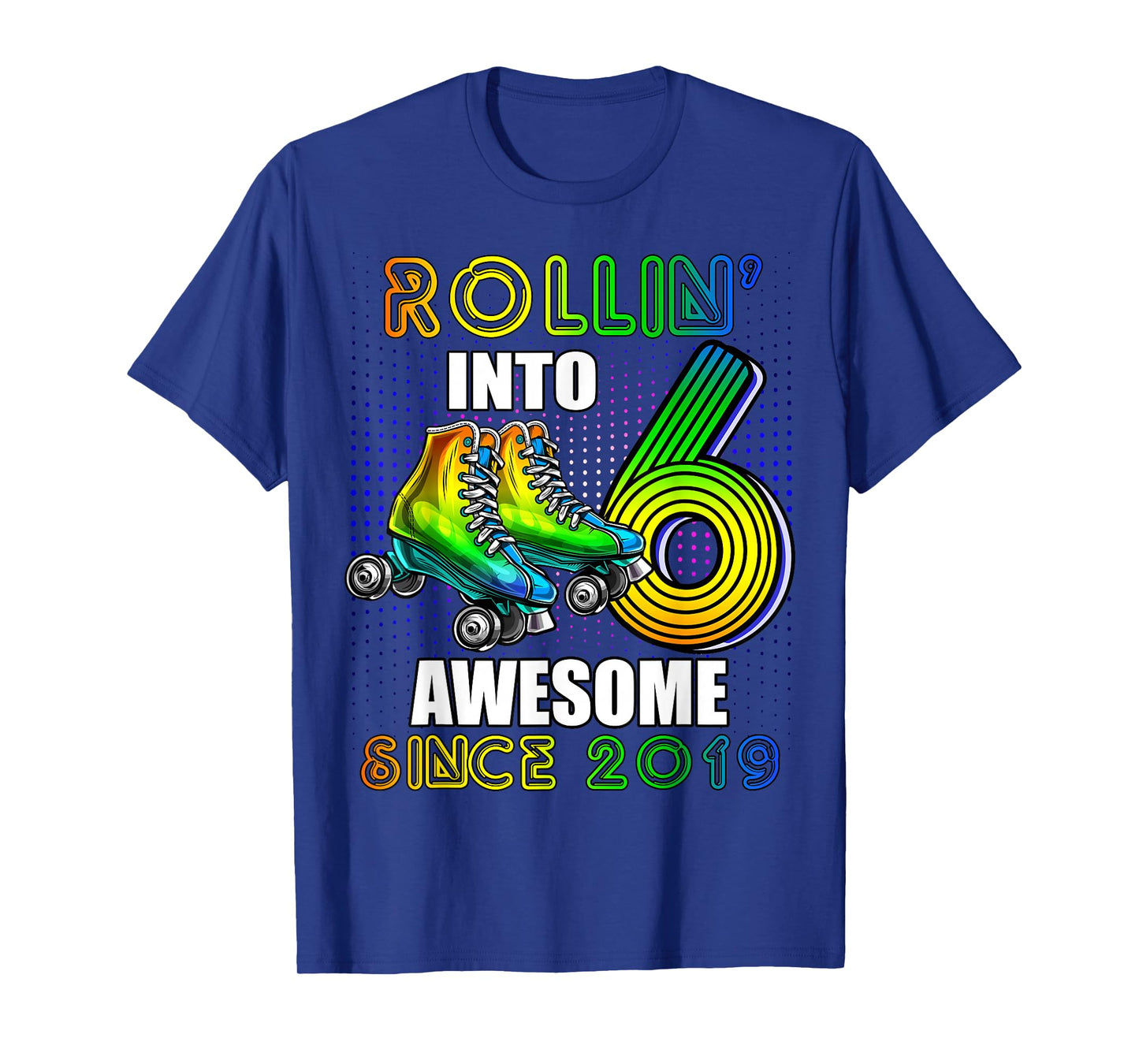 Birthday Roller Skating 6th Girls Rollin into 6 Skate Party T-Shirt