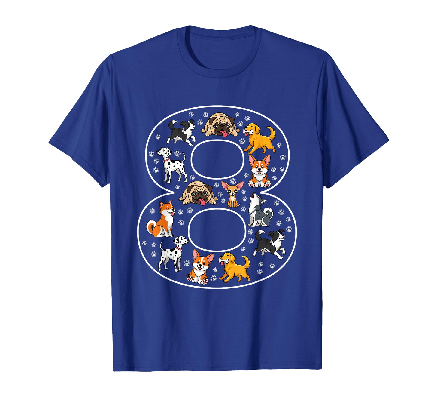 8th Birthday 8 Year Old Dogs Boys Girls Puppy T-Shirt