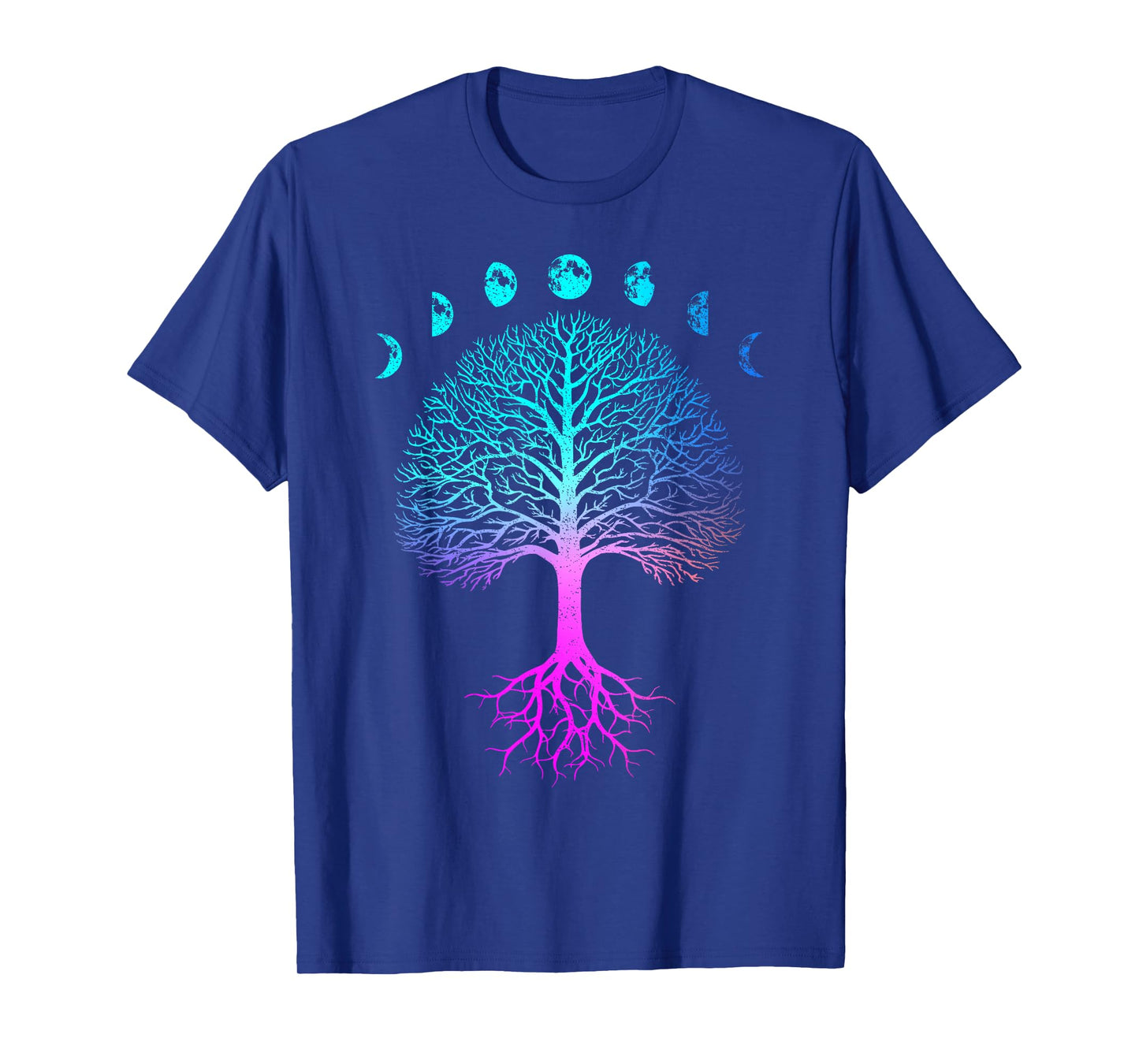 Tree of Life Phases of the Moon Vintage Retro Yoga Gift T-Shirt