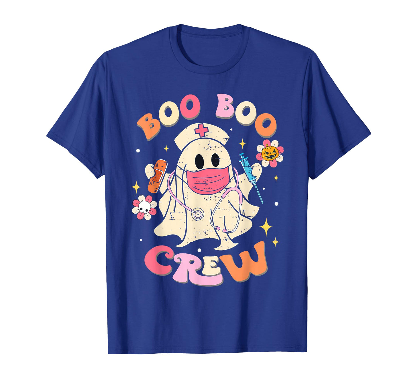 Boo Boo Crew Nurse Shirt Funny Ghost Retro Halloween Nurse T-Shirt
