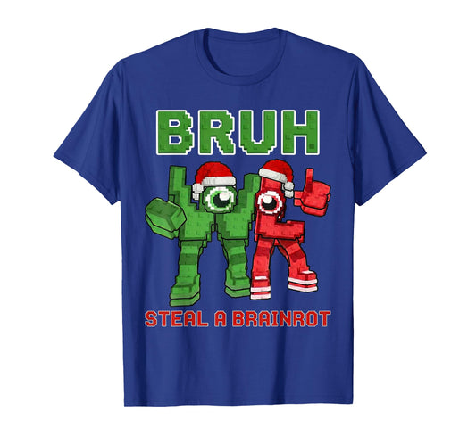 Bruh Steal a Brain Rot Shirt Funny Christmas Brainrot Meme T-Shirt
