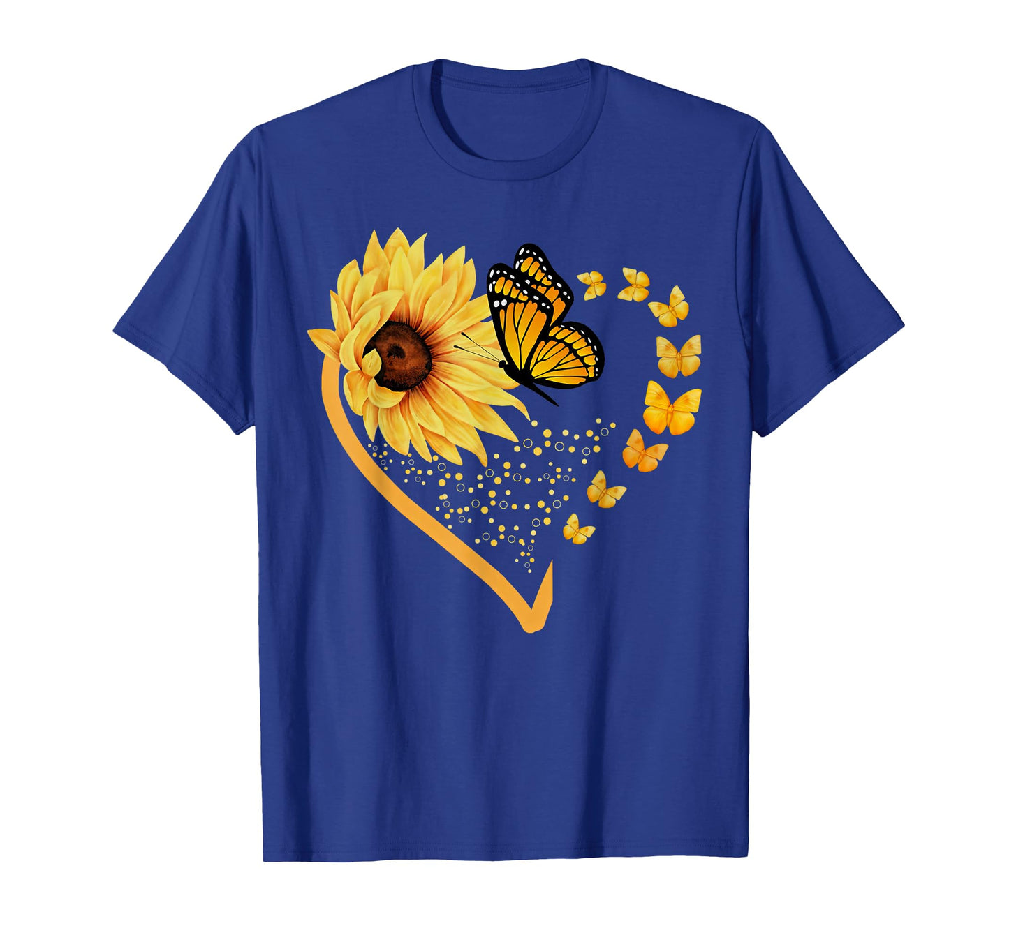 Sunflower Butterfly Heart Summer Floral Girls Women Kids T-Shirt