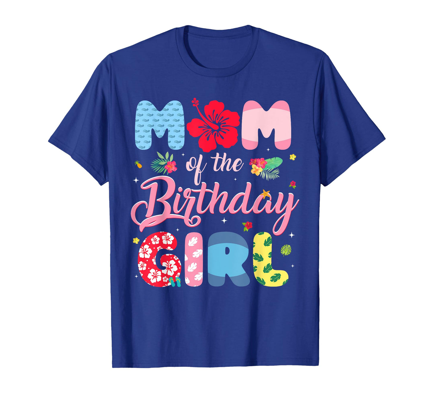 Mom Of the Birthday Girl Family Summer Beach Birthday Party T-Shirt