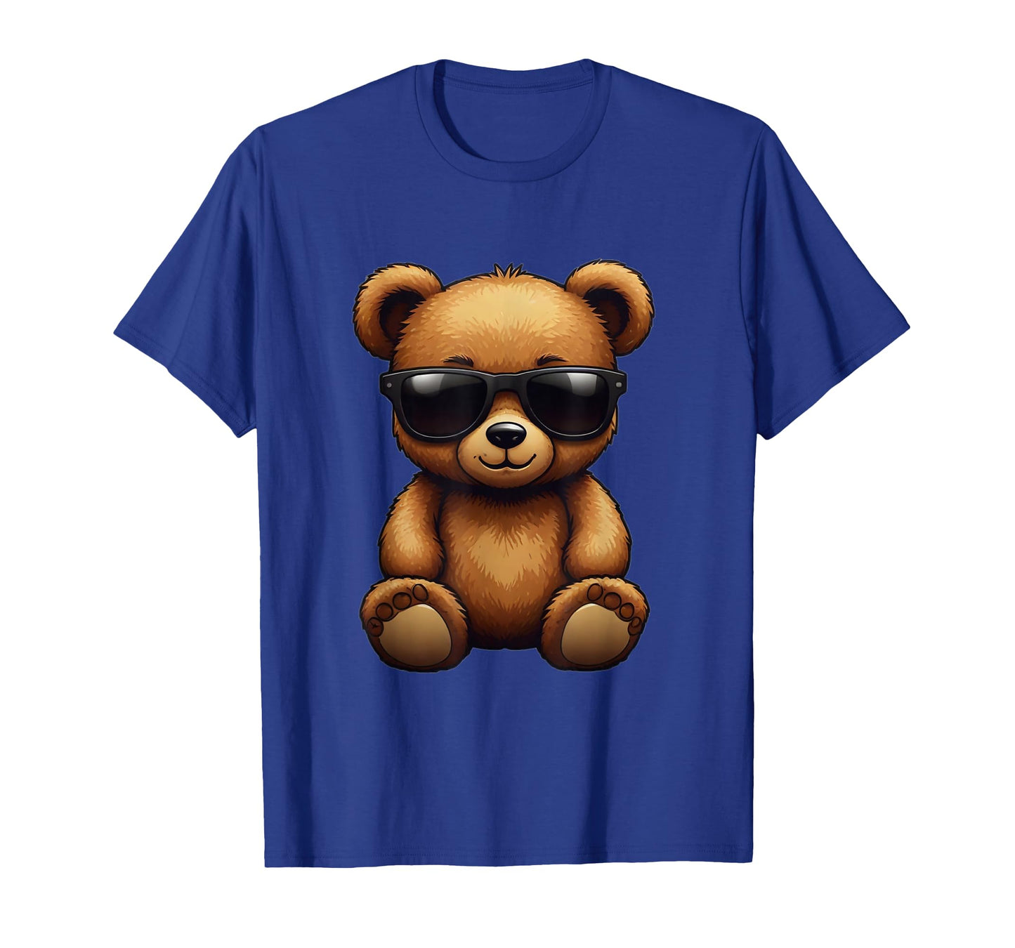 Cool Brown Bear Teddy Bear Wearing Sunglasses in Summer T-Shirt