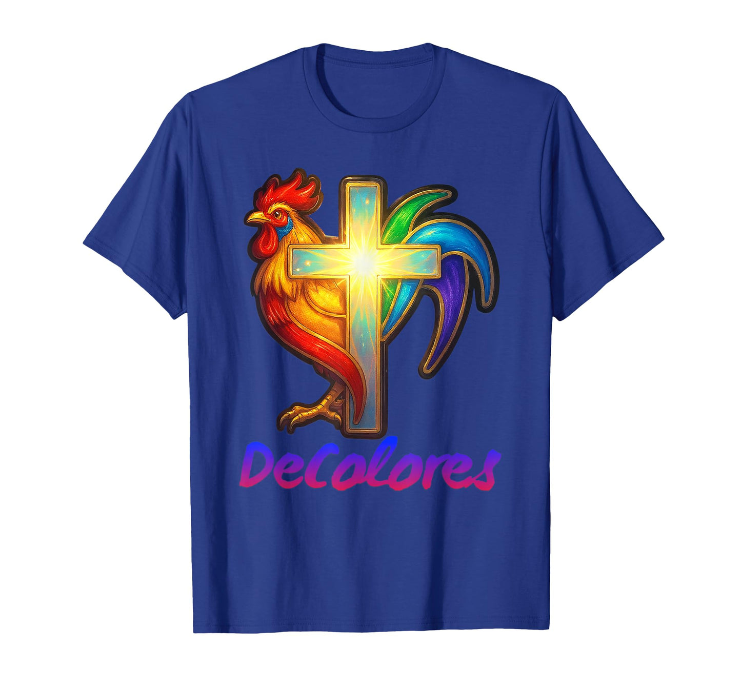 DeColores Cursillo Rainbow Rooster Catholic T-Shirt