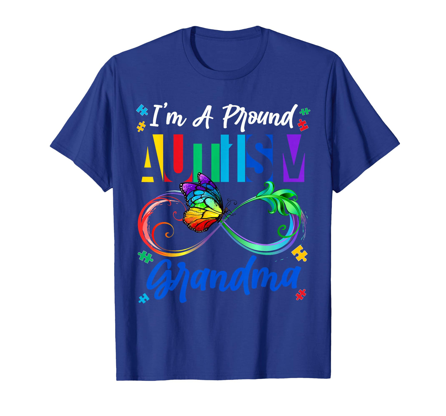 I'm A Proud Autism Grandma Butterflies Autism Awareness T-Shirt