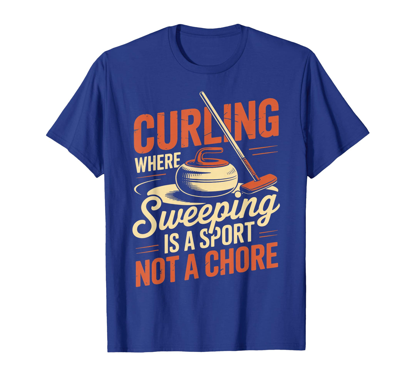 Sweeping is A Sport Ice Sweeping Rock Stone Sliding Curling T-Shirt