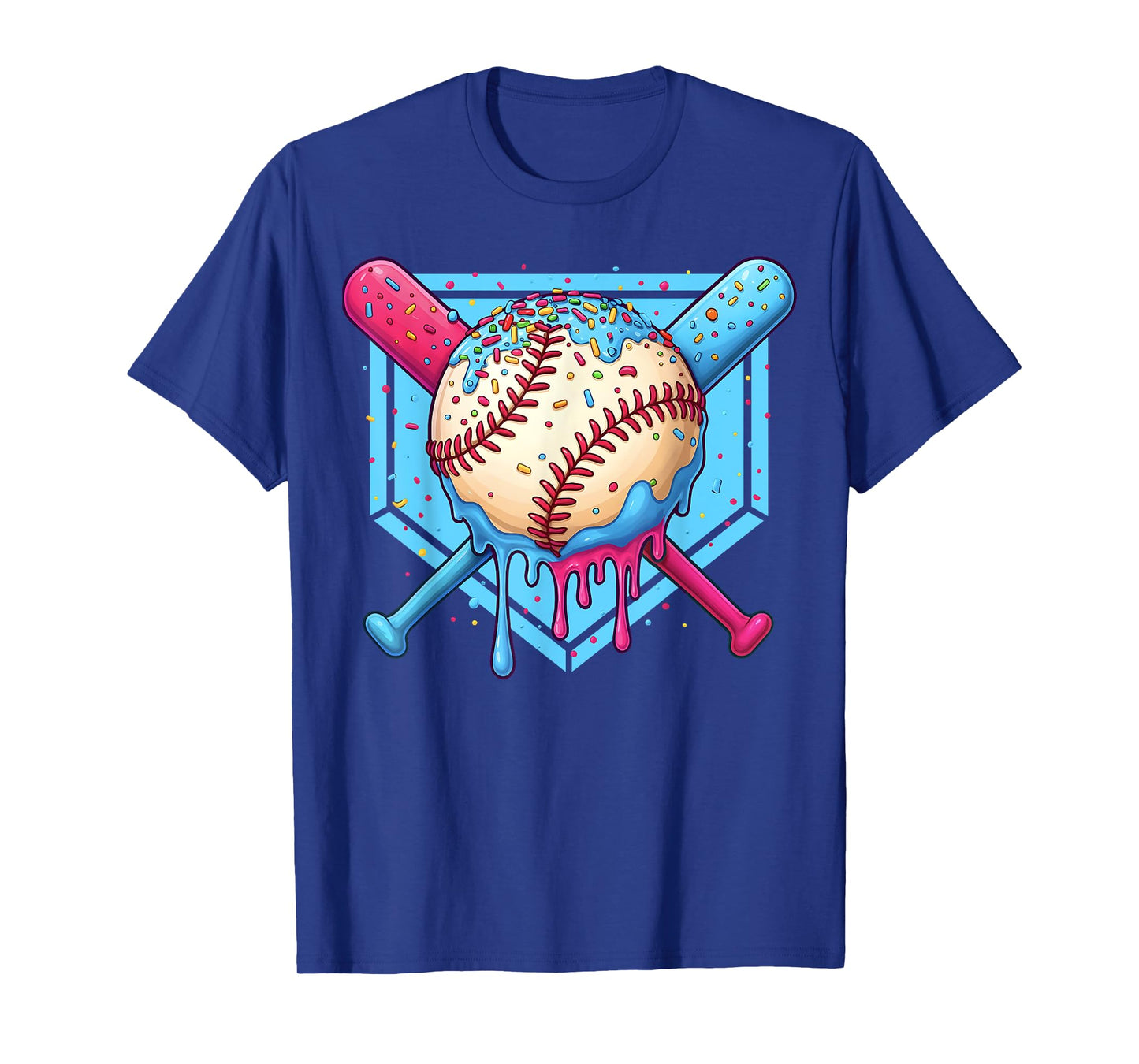 Baseball Drip Boys Home Plate Ice Cream Drip Youth Sports T-Shirt