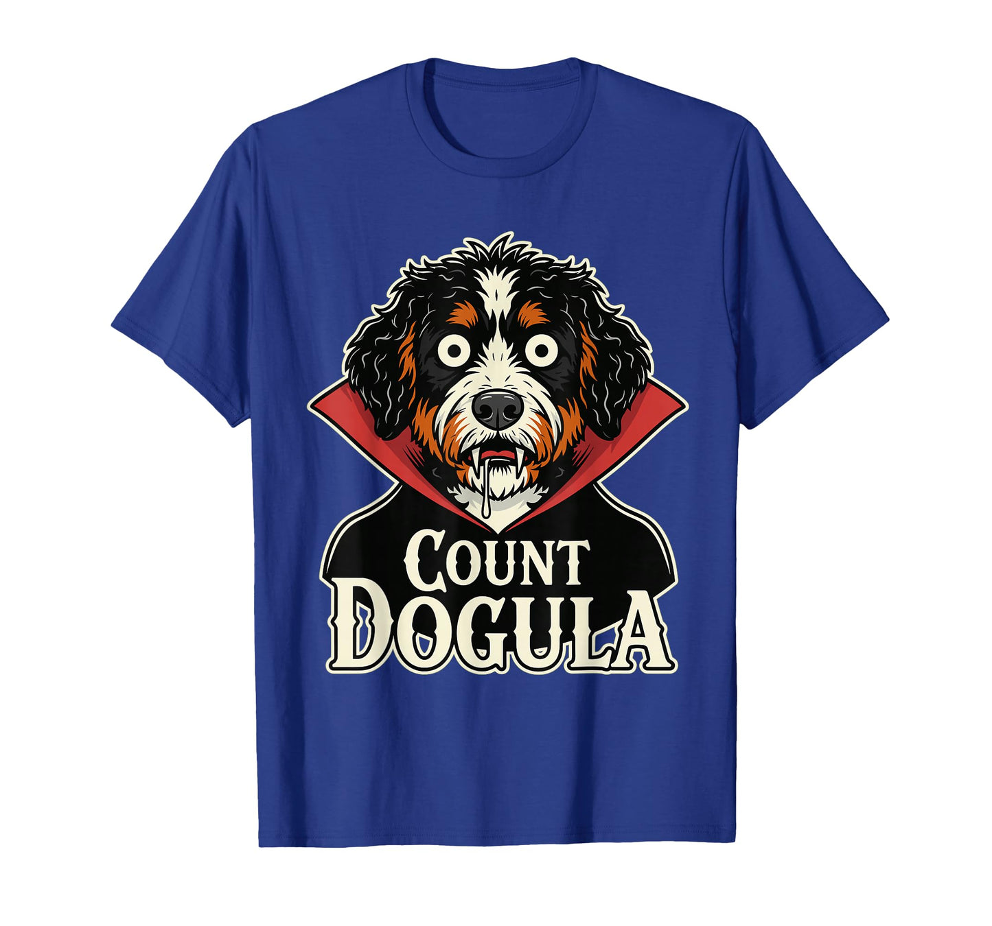 Count Dogula Funny Dog Spooky Party Halloween Bernedoodle T-Shirt