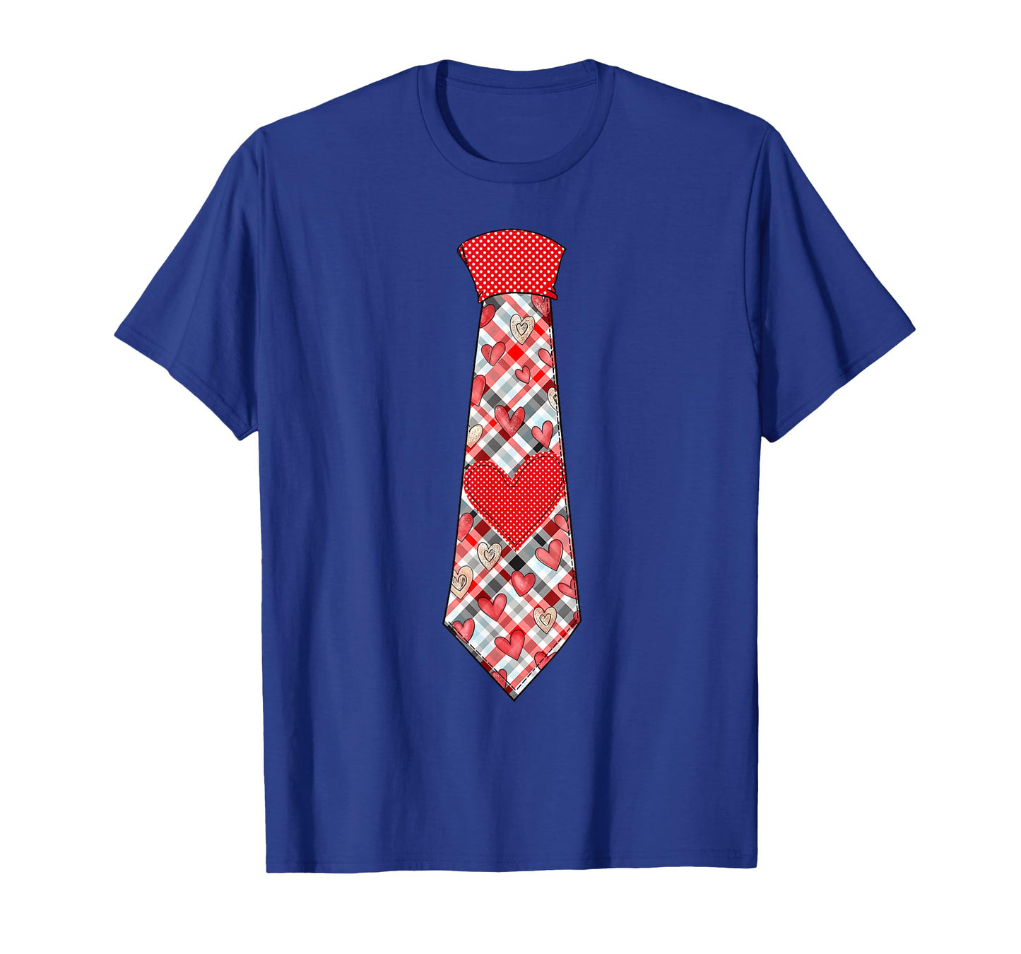 Valentine Heart Plaid Tie Boys Toddler Kids T-Shirt