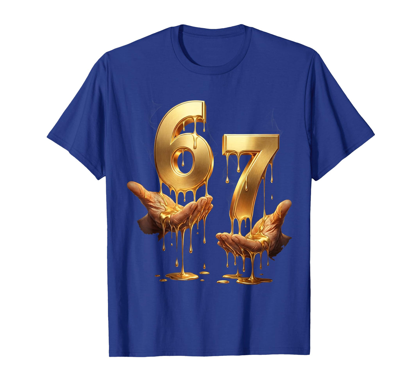 67 Hands Six Seven 6 7 Gold Drip Teens Boys Kids Dripping 67 T-Shirt
