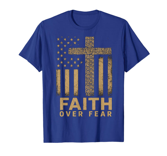 Faith Over Fear USA Flag Christian T-Shirt