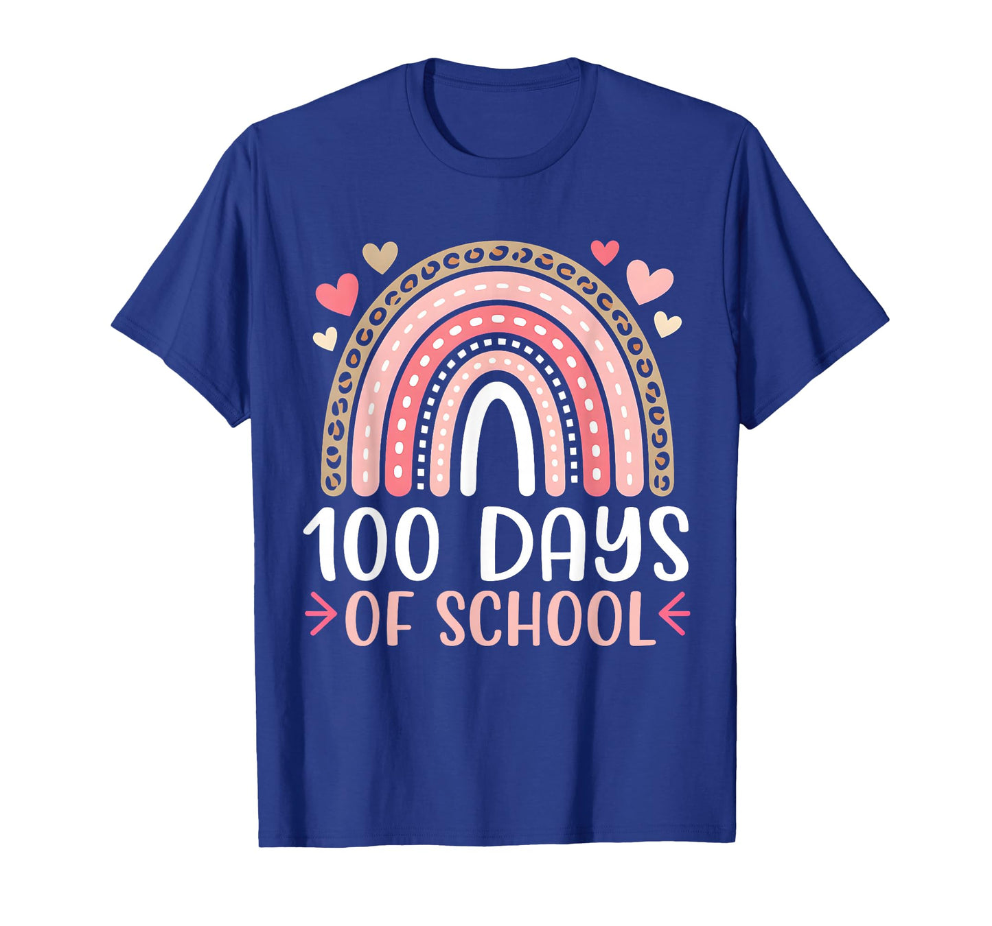 100 Days of School Rainbow 100th Day of School Teacher Girls T-Shirt