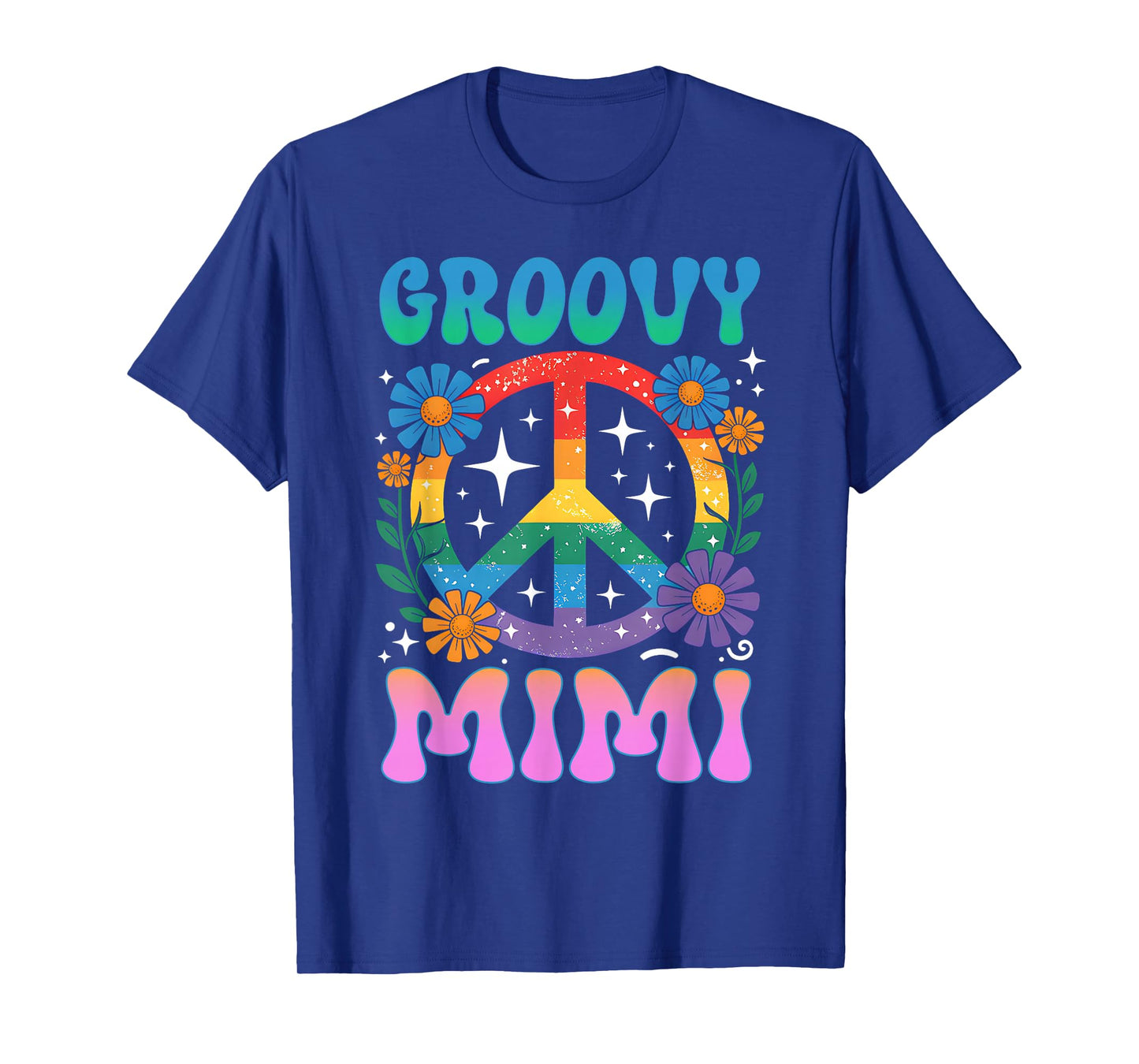 Groovy Mimi Floral Hippie Funny Mother's Day Mom Women T-Shirt