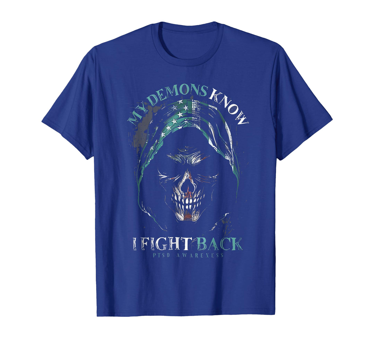 Reaper PTSD My Demons Know I Fight Mental Health Awareness T-Shirt