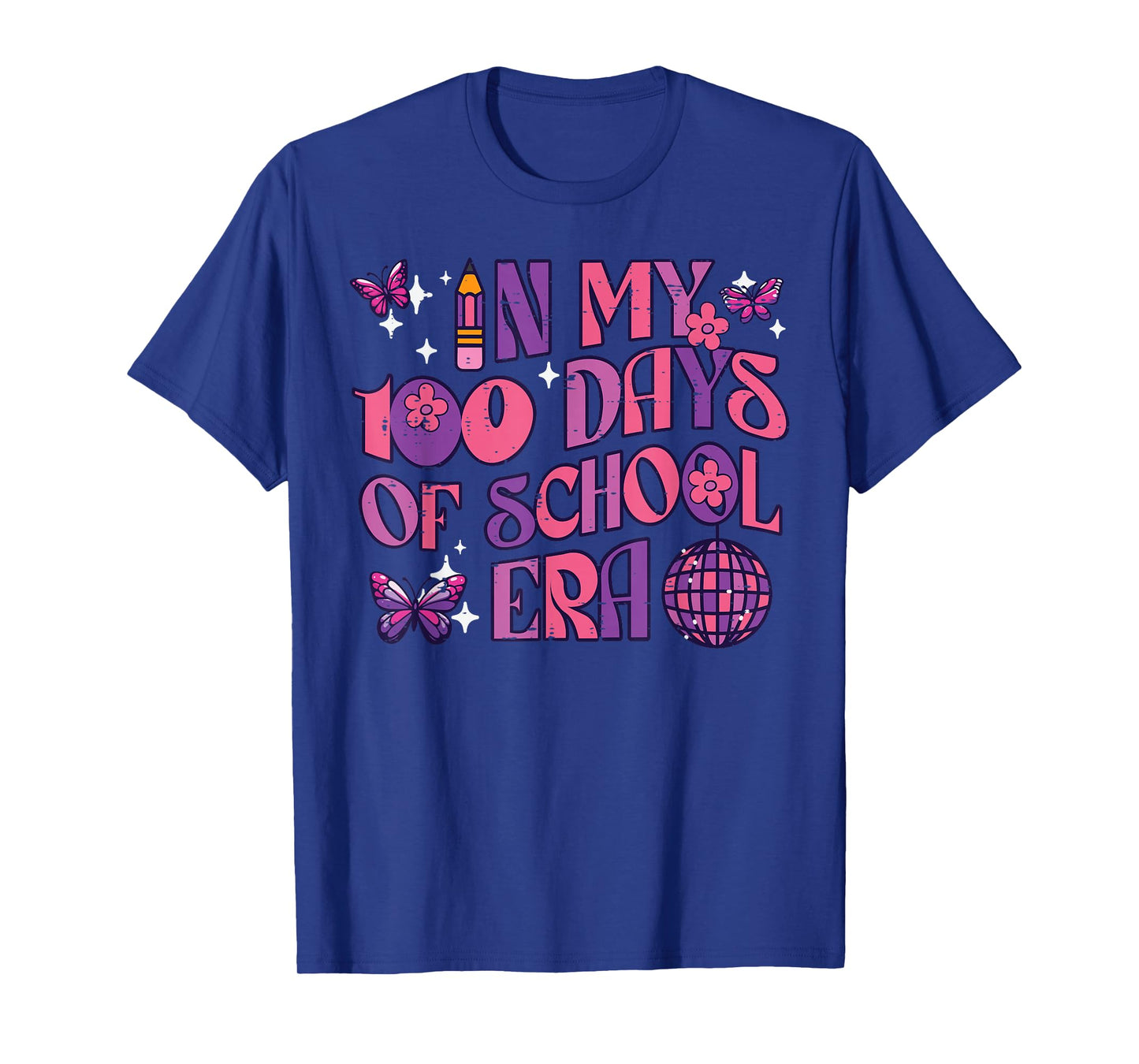 in My 100 Days of School Era Retro 100th Day Women Girl Kids T-Shirt