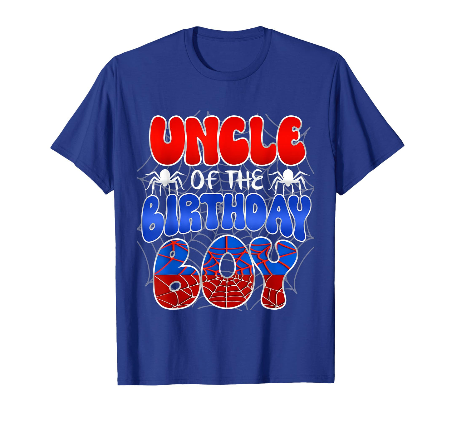 Uncle of the Birthday Boy Costume Spider Web Birthday Party T-Shirt