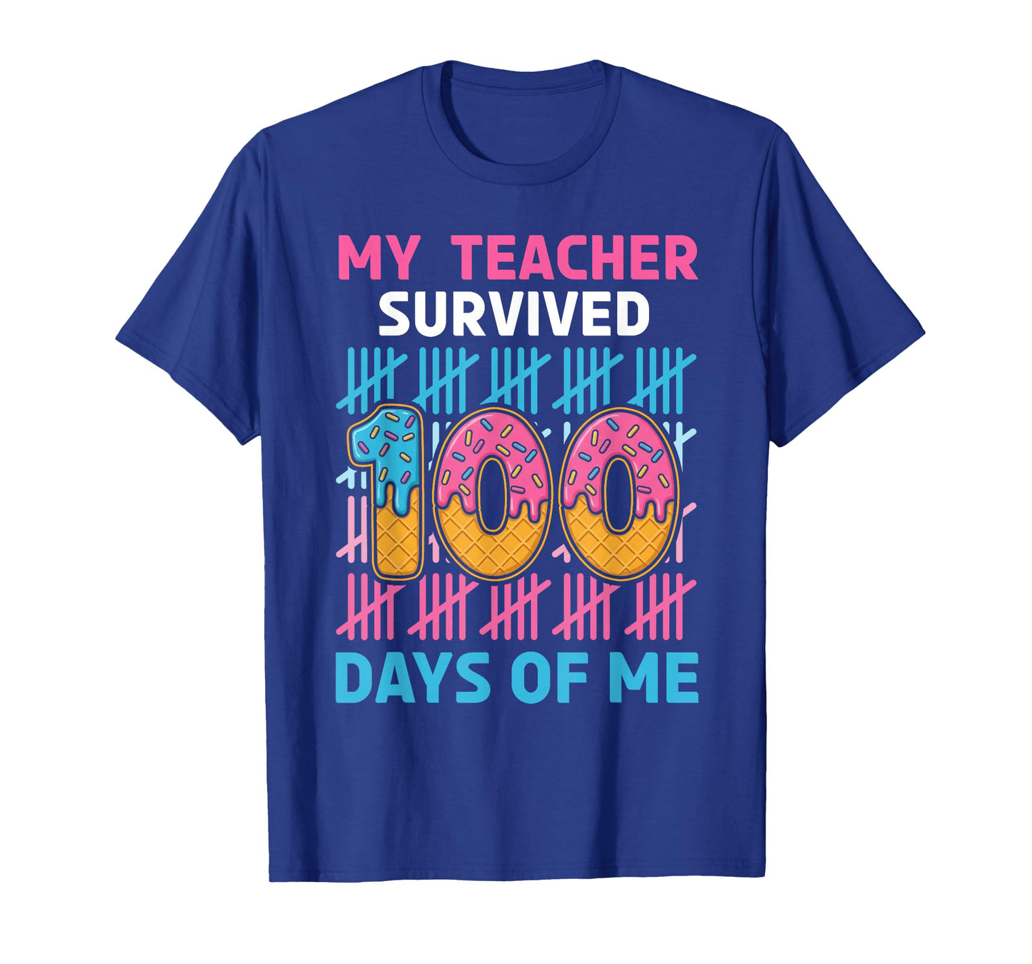 Funny School My Teachers Survived 100 Days of Me Student Kid T-Shirt