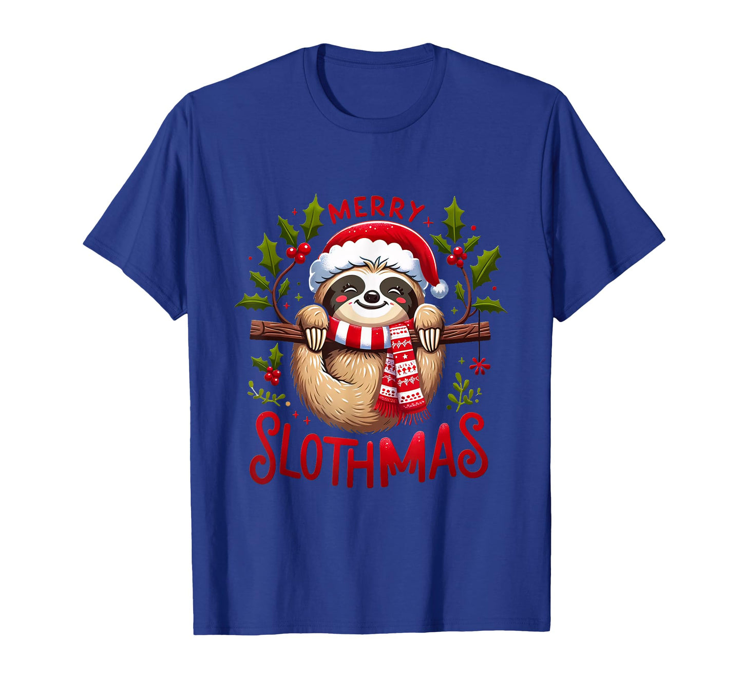 Merry Slothmas Cute Sloth Christmas Pajamas Women Girl Kids T-Shirt